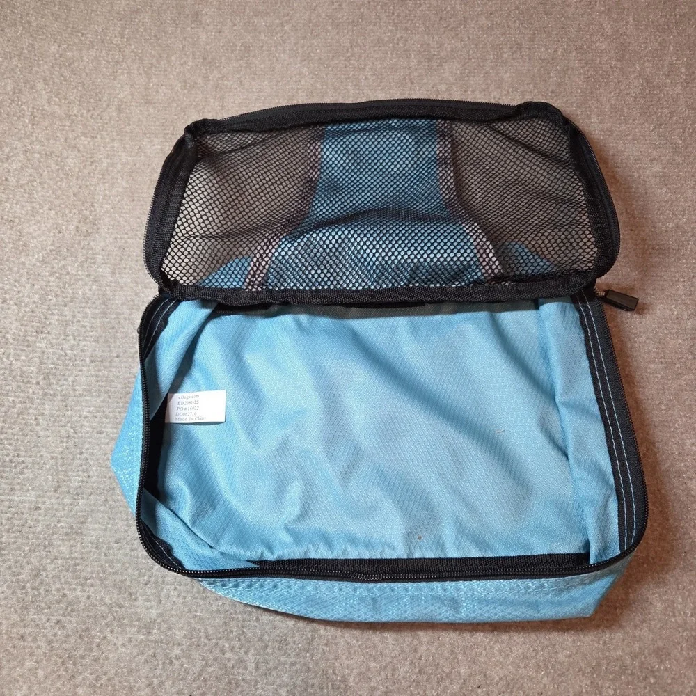 eBags Blue Packing Cube Mesh Top Travel Organizer Zipper Case w/ Handle